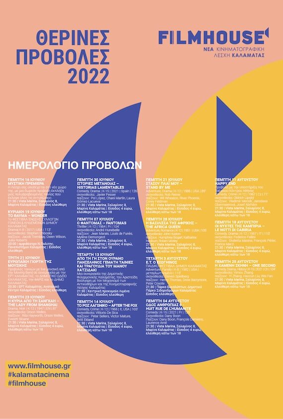 Το πρόγραμμα των προβολών του καλοκαιριού 2022